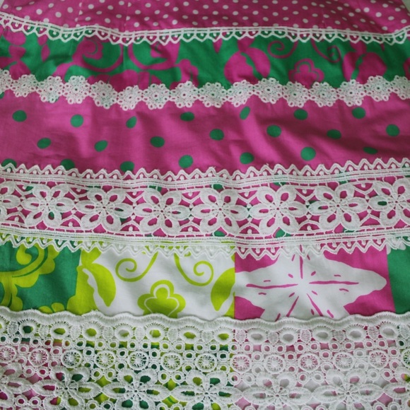 Lilly Pulitzer “Delightful Patch” Skirt Lace Trim Size 8 - Picture 7 of 8